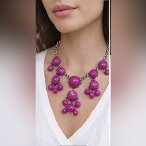 💓 Bold Pink Beaded Statement Necklace 💓